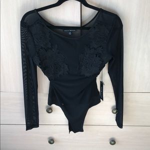 Black see through body suit